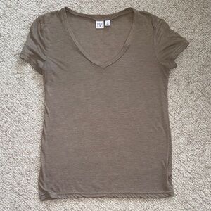 BP by Nordstrom Taupe V-Neck Top
